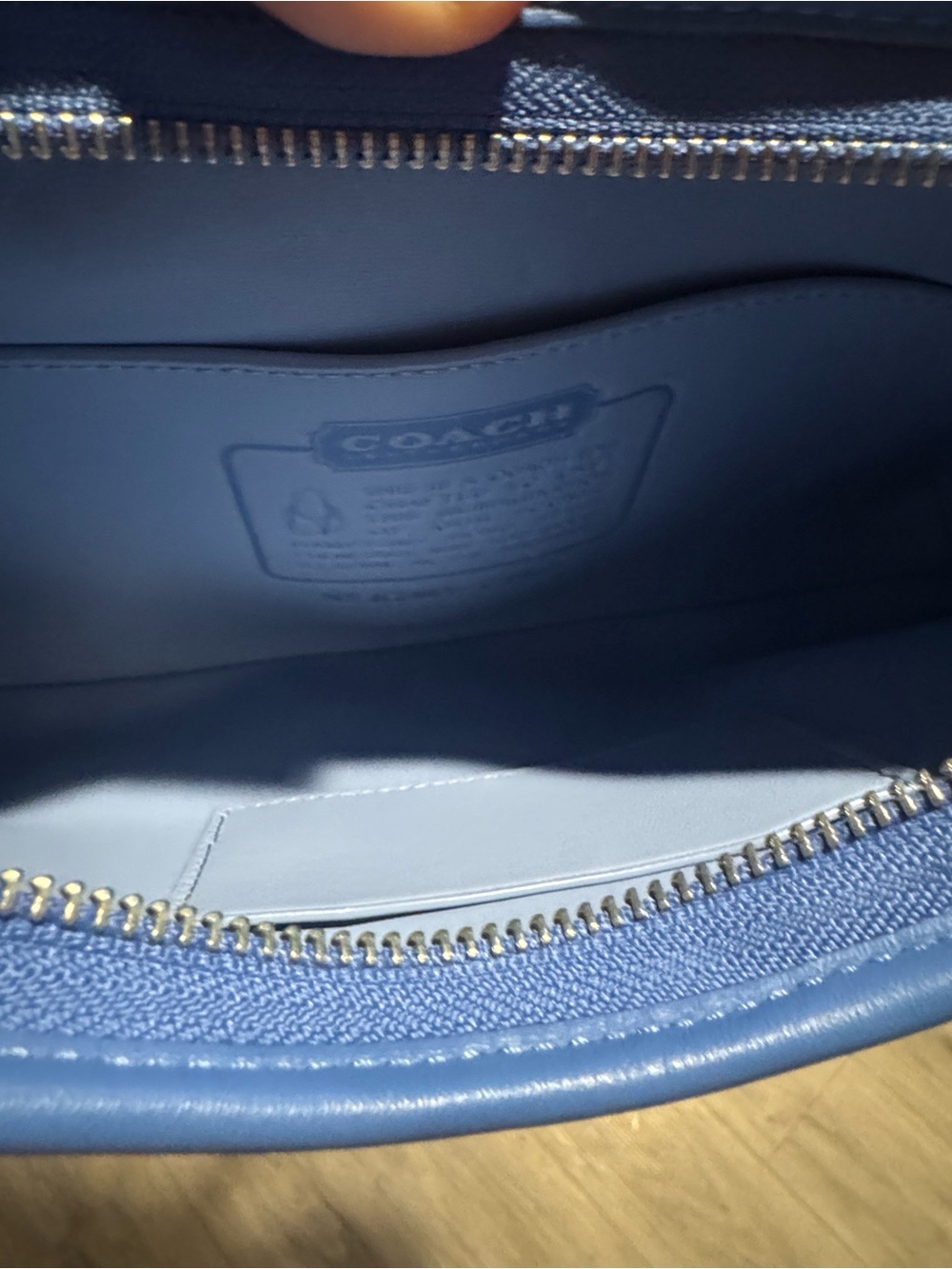 Coach Blue Suede Shoulder Bag - Picture 4 of 16
